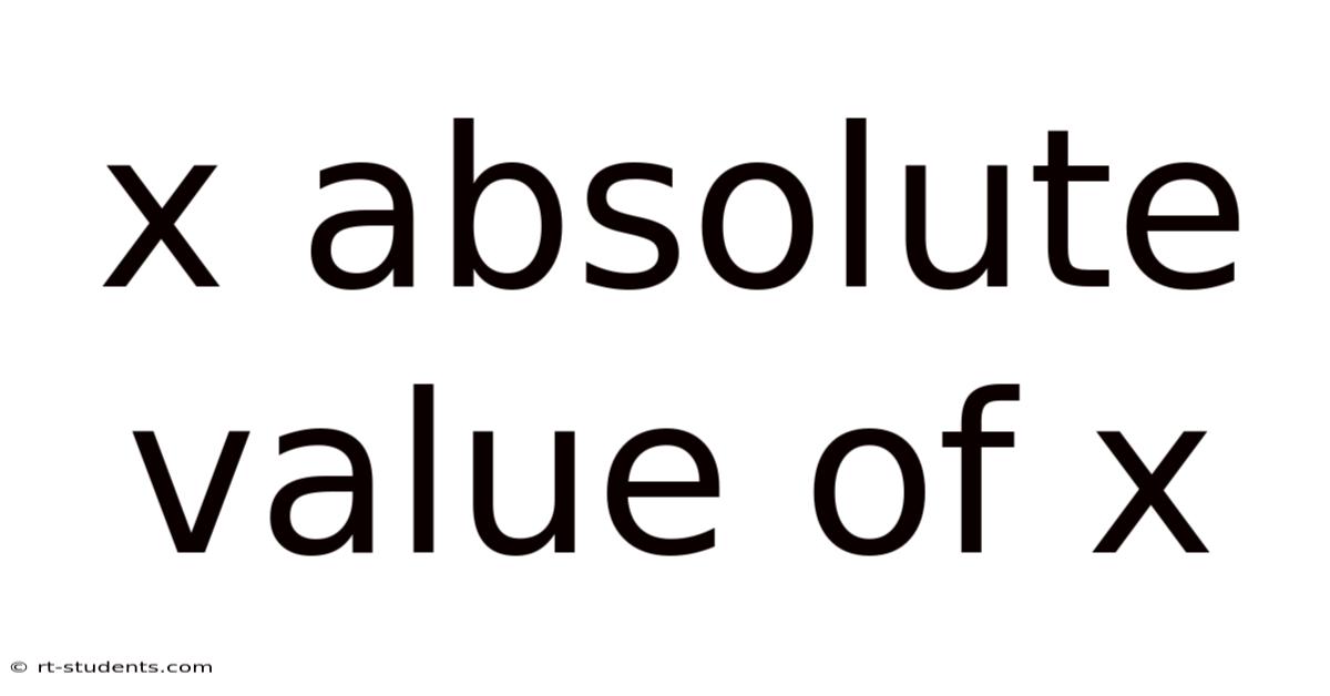 X Absolute Value Of X